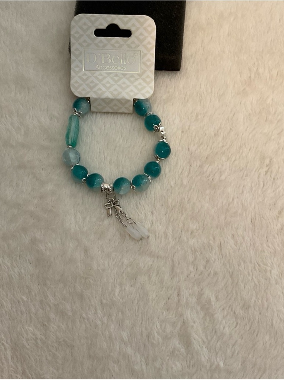 D'Bello Teal Beaded Charm Bracelet for Women